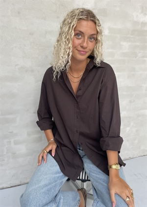 Clean poplin skjorte dark Brown Moshi Moshi 